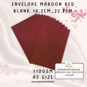 Envelope A5, [Maroon Red] ,Size 16.2cm_22.8cm
